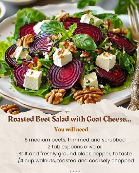 Alexandra Cooks, Beet And Goat Cheese Salad, Beet Goat Cheese Salad, Beet Salad With Goat Cheese, Beet Salad With Feta, Salad With Goat Cheese, Beet And Goat Cheese, Roasted Beet Salad, Creamy Goat Cheese