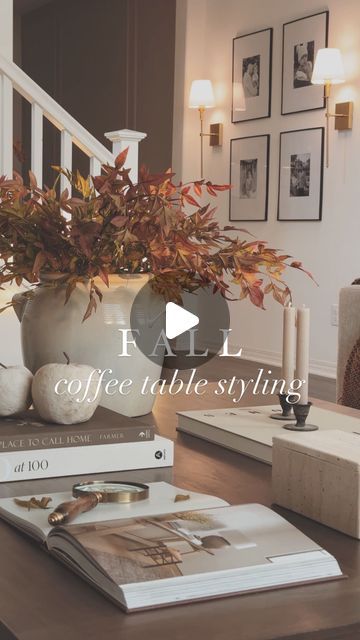 Evelyn Hernandez on Instagram: "Coffee table styling inspo 🍂  Styling a coffee table is one of my favorite things to style. I love switching it up every now and then! When styling a coffee table I like adding some sort of greenery, books and either a candle or candlesticks!   Comment link to shop this post 🫶🏼  #coffeetablestyling #fallcoffeetable #falldecor #amazondecor #amazonfinds #zarahome #coffeetableinspo #decoratingideas #ltk #ltkhome #stylingfalldecor #amberinteriors #studiomcgee" Styling A Coffee Table, Branding Photo Shoot, Fall Coffee Table, Amazon Decor, Instagram Coffee, Coffee Table Styling, Amber Interiors, Table Styling, Modern Organic