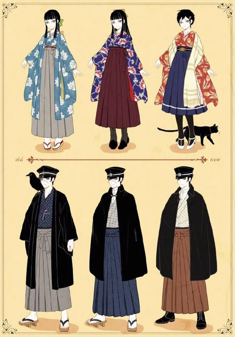 Yukata Women Drawing, Taisho Era Fashion, Japanese Clothing Design, Yukata Design, Kimono Art, Japanese Traditional Clothing, Taisho Era, Drawing Anime Clothes, Anime Dress