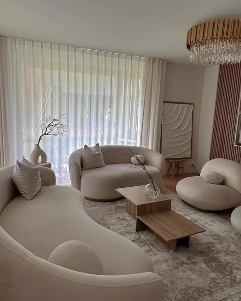 Curved Sofa Living Room, Furnitur Ruang Keluarga, Classy Living Room, Luxury Living Room Decor, Room Design Inspiration, Living Room Design Inspiration, Router Table, Zurich Switzerland, Home Design Living Room