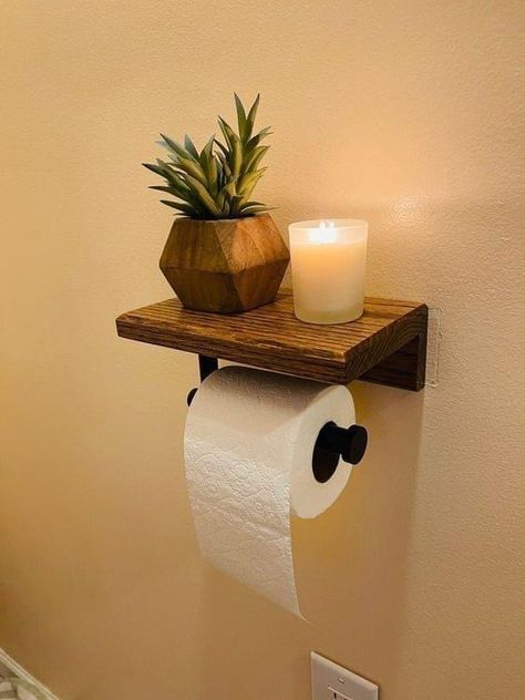 Toilet Paper Holder Shelf, Toilet Room Decor, Toilet Paper Dispenser, Paper Dispenser, Restroom Decor, Small Bathroom Ideas Modern, Bathroom Design Decor, Bathroom Inspiration Decor, Small Bathroom Decor