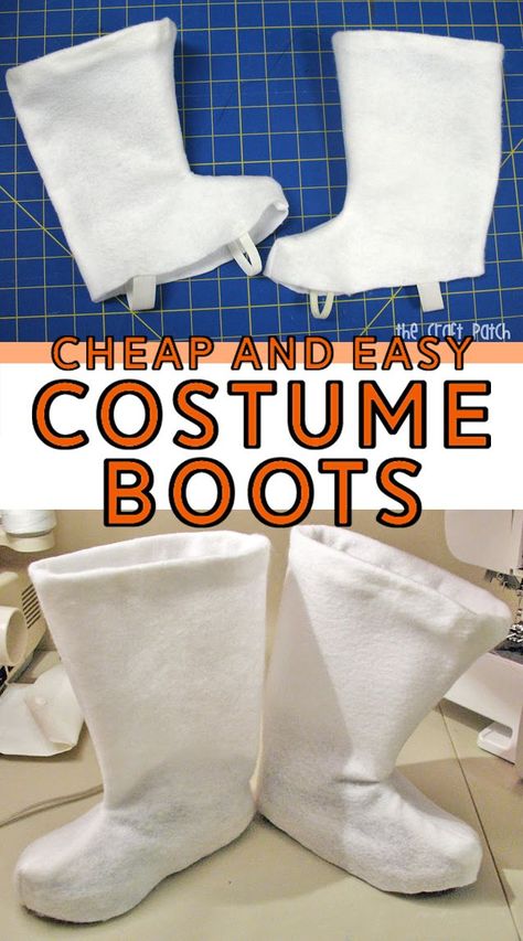 Boot Pattern Sewing, Felt Boots Pattern, Boot Covers Diy How To Make, Diy Halloween Shoes, Cosplay Boots Diy, Diy Boots Costume, Shoe Covers Diy, Syndrome Costume, Felt Halloween Costumes