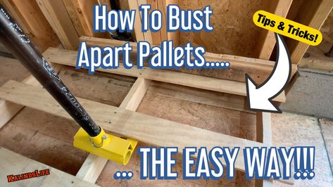 In this video I’ll show you the EASIEST way to break down a pallet! You will not break a sweat and only one person needed!!! Pallet Buster, Take Apart, Thumbs Up, Youtube Videos, Don't Forget, Tools