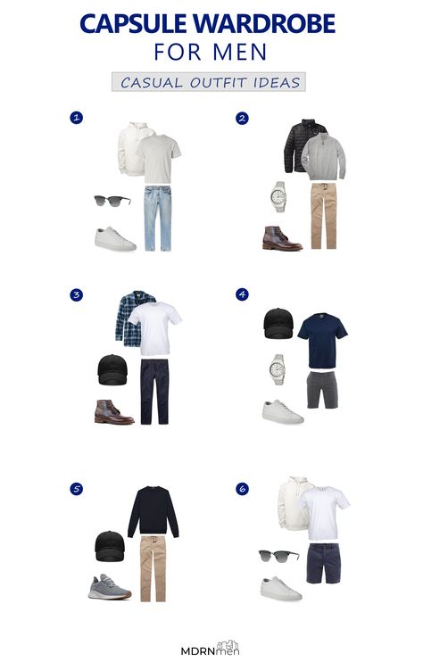 Men Casual Outfit Ideas, Wardrobe Template, Minimalist Wardrobe Men, Capsule Wardrobe For Men, Outfit Template, Men Casual Outfit, Capsule Wardrobe Men, Wardrobe For Men, Essential Outfits