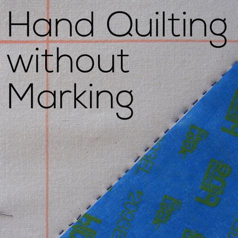 Hand Quilting without Marking - a video tutorial from Shiny Happy World Easy Hand Quilting, Hand Quilting Technique, Hand Quilting Designs, Quilting Stitch Patterns, Hand Quilting Patterns, Quilt Big, Quilting Videos, Quilt Care, Quilting Templates