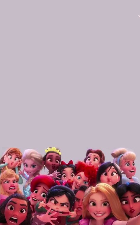 Vanellope and the Disney Princesses Funny Faces Lock Screen • Phone Wallpaper {Ralph Breaks the Internet, Wreck it Ralph 2} Humor Disney, Disney Mignon, Disney Princess Funny, 1 Wallpaper, Princess Wallpaper, Karakter Disney, Cute Disney Pictures, Disney Collage, Funny Iphone Wallpaper