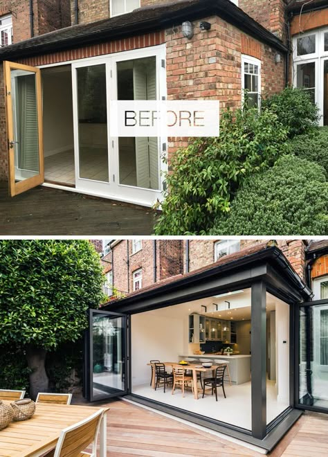 Contemporary townhouse extension – before and after Modern Home Renovation Before And After, House Flipping Before And After, House Renovation Ideas Before And After, Townhouse Extension, Small House Renovation Ideas, Contemporary Extension, Small Home Renovation, Modern Home Renovation, Contemporary Townhouse