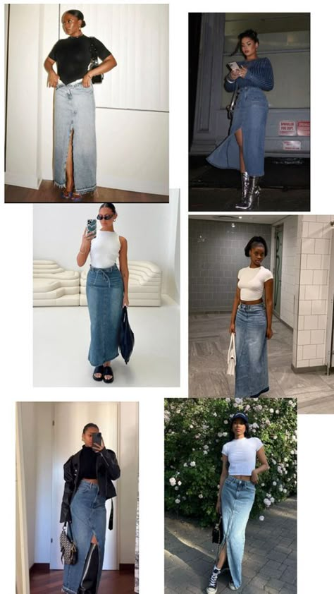 Outfit idea Skirt Outfits Aesthetic, Modesty Outfits, Denim Skirt Outfits, Casual Chic Outfits, Cute Modest Outfits, Effortlessly Chic Outfits, Everyday Fashion Outfits, Looks Street Style, Classy Casual Outfits