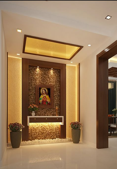 Altar Catholic, Home Altar Catholic, Prayer Room Ideas, Altar Design, Altar Ideas, Temple Design For Home, Pooja Room Door Design, Casa Country, Kerala House Design