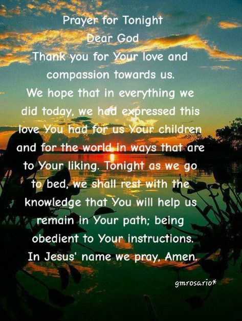 Prayer For Tonight, Read Before Bed, Prayer Before Sleep, Goodnight Quotes Inspirational, Evening Prayers, Bedtime Prayers, Goodnight Quotes, Bedtime Prayer, Evening Prayer