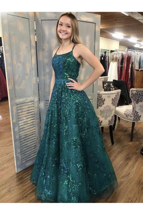 Formal Dresses Sparkly, Green Evening Dresses, Prom Dresses Green, New Prom Dresses, Green Evening Dress, Prom Dresses 2023, A Line Prom Dress, Green Tulle, Prom 2023