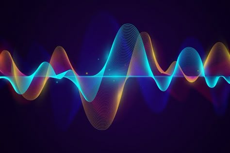 Sound Wave Picture, Waves Cartoon, Sound Waves Design, Music Streaming App, Audio Waves, Wallpaper Horizontal, Event Poster Template, Digital Wave, Music Waves