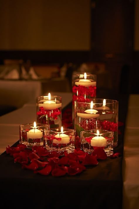 Candle Decor Ideas, Romantic Dinner Tables, Valentine Candle, Romantic Room Surprise, Romantic Dinner Decoration, Romantic Room Decoration, Romantic Date Night Ideas, Diwali Decorations At Home, Romantic Bedroom Decor