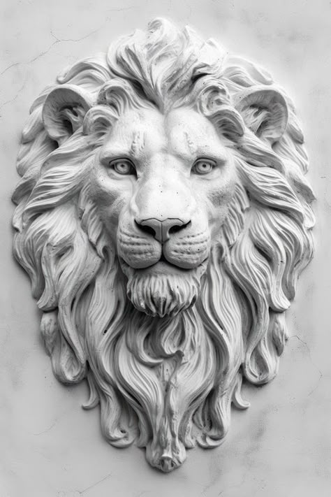 Lion Face Sculpture, Marble Animals, Animal Representation, Texture Portrait, Restauration Hardware, Wood Carving Art Sculpture, 3d Relief Art, Animal Line Drawings, Dekoratívne Vence