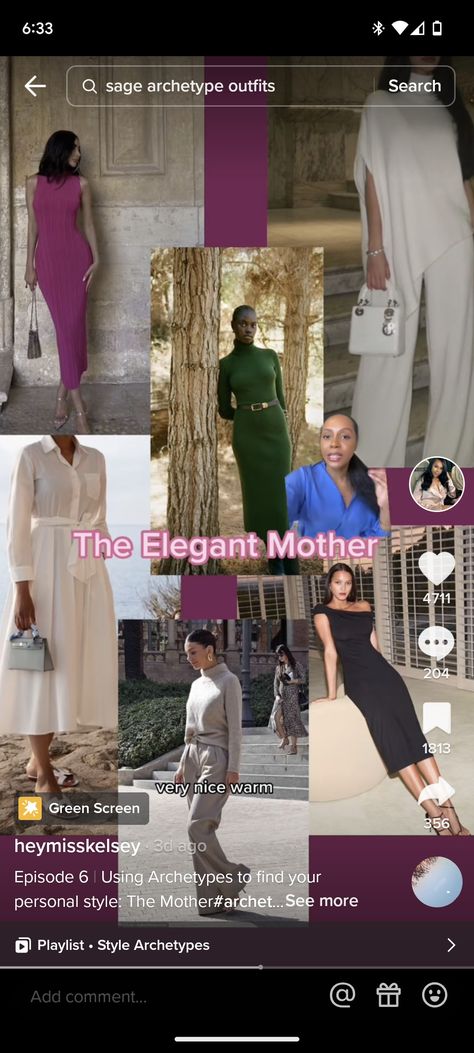 Sage Feminine Archetype Style, The Lady Archetype Outfits, Maiden And Mother Archetype Outfit, Mother Feminine Archetype Outfits, Mother And Maiden Archetype Style, Mystic Archetype Fashion Style, Mother Archetype Aesthetic Style, Mother Archetype Fashion, Mother Archetype Outfits