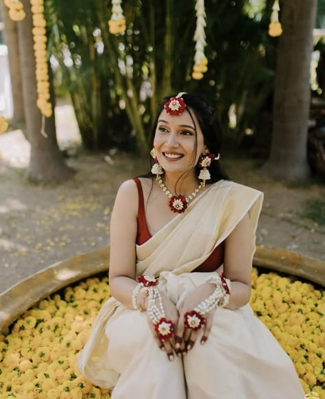 Haldi Sarees, Bridal Haldi Outfit, Haldi Ceremony Outfit For Bride, Haldi Outfit Ideas, Haldi Dress For Bride, Haldi Look For Bride, Haldi Saree, Haldi Outfit For Bride, Radiate Happiness