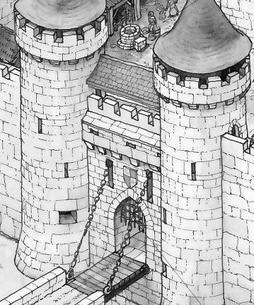 Model Castle, Bridge Drawing, Castle Plans, Castle City, Castle Drawing, Castle Ideas, Castle Painting, Minecraft Medieval, Medieval Ages