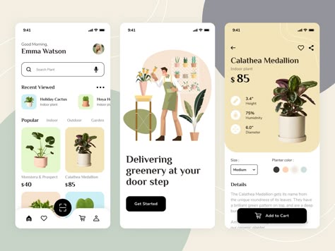 Plant Mood Board, Garden App, Desain Ux, Design A Garden, Plant App, Ui Design Dashboard, Flower App, App Design Layout, Wireframe Design