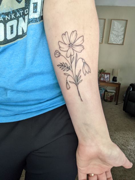 January and October birth flowers tattoo January And October Flower Tattoo, October Flower Tattoo, Birth Flowers Tattoo, October Flower, October Birth Flowers, February Birth Flowers, October Flowers, Scar Tattoo, Birth Flower Tattoos