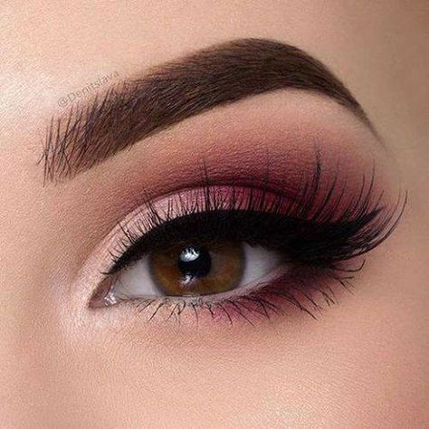 Burgundy Eye Makeup, Burgundy Makeup, Dark Eye Makeup, Wedding Makeup For Brown Eyes, Pink Eye Makeup, Glitter Eye Makeup, Eye Makeup Pictures, Eye Makeup Steps, Makijaż Smokey Eye