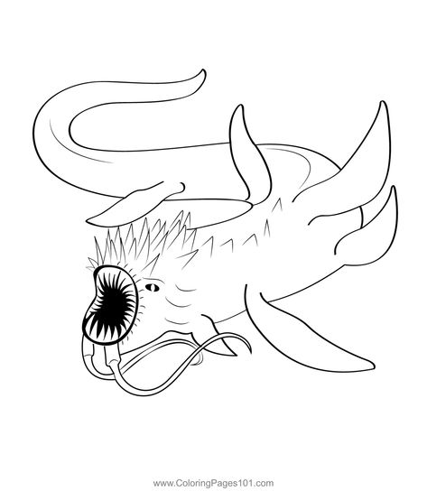 Sea Monster 4 Coloring Page How To Draw Sea Monsters, Drawing Sea Monsters, Sea Monster Drawing, Sea Monster Drawing Easy, Monster Drawing Ideas, Monsters Coloring Pages, Sea Monsters Drawing, Sea Creature Colouring Pages, Vintage Sea Monster Illustrations