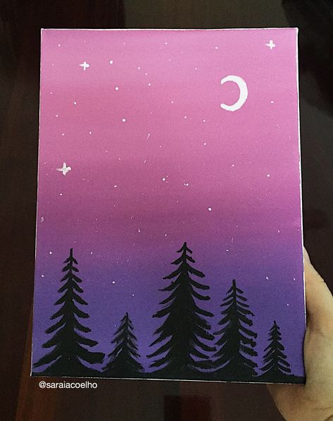 Sunset Canvas Painting, Sky Art Painting, Acrylic Painting Ideas, Minimal Painting, Canvas Art Quotes, Simple Canvas Paintings, Cute Canvas Paintings, Easy Canvas Art, Canvas Painting Designs