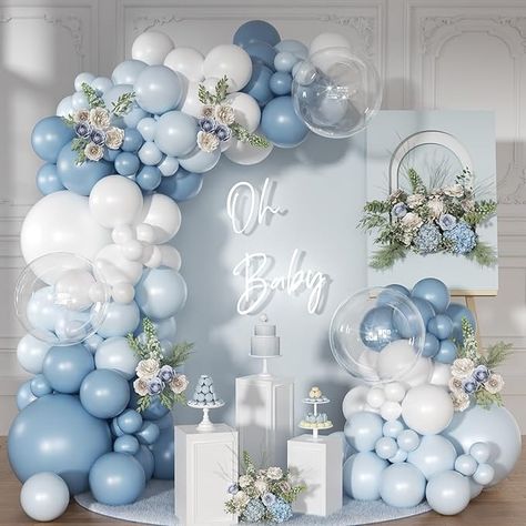 Amazon.com: Dusty Blue Balloon Arch Kit 126 Pcs Blue and White Balloon Arch Garland Kit Include Light Blue Macaron Blue Sand White Balloons for Wedding Birthday Baby Shower Gender Reveal Decorations : Toys & Games White And Blue Balloon Arch, Blue Macaron, Baby Boy Decorations, Babyshower Party, White Baby Showers, Blue Balloon, Gender Reveal Decorations, Boy Decor, Blue Birthday