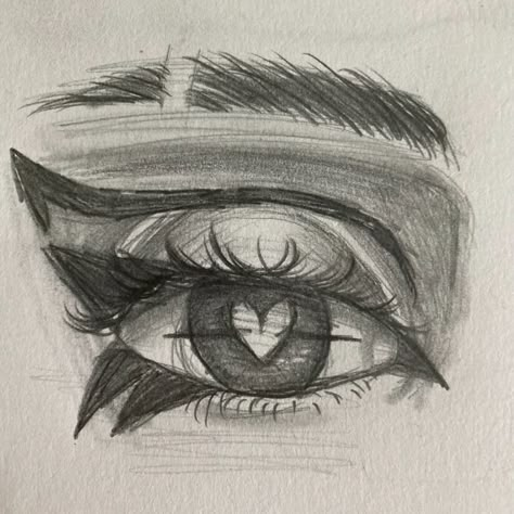 Eyes In Love Drawing, In Love Eyes Drawing, Love Eyes Drawing, Eyes Sketch Reference, Heart Eyes Drawing, Lover Sketch, Sketch Heart, Easy Eye Drawing, Drawing Love