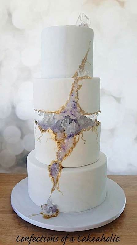 Geode Cakes, Sunday Sweets, Marbled Cake, Geode Cake Wedding, Geode Wedding, Geode Cake, Cake Wrecks, Crystal Cake, Fondant Wedding Cakes