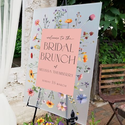 Wildflowers Bridal Shower Sign, Floral Bridal Shower Welcome Sign, Wildflowers Bridal Brunch Sign, Wild Flowers Bridal Decor - Etsy Wildflower Arch Flowers, Garden Party Bridal Shower Ideas Brunch, Floral Bridal Shower Sign, Garden Party Signage, Colourful Bridal Shower Ideas, Bridal Welcome Sign, Wild Flower Wedding Shower Ideas, Wildflower Engagement Party, Wild Flower Themed Bridal Shower Ideas