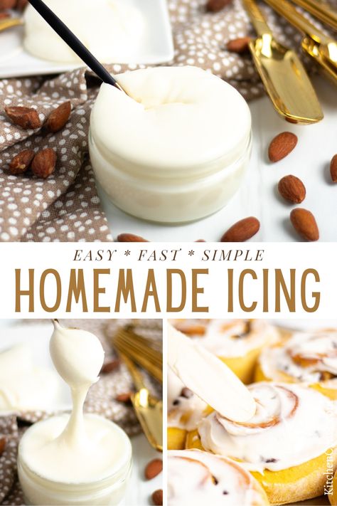 Smooth Icing Recipe, Auntie Annes Icing Recipe, Soft Icing Recipe, Easy Homemade Icing 3 Ingredients, Icing For Cakes Easy, White Drizzle Icing Recipe, Make Frosting Easy, How To Make Homemade Frosting, How To Make Homemade Icing