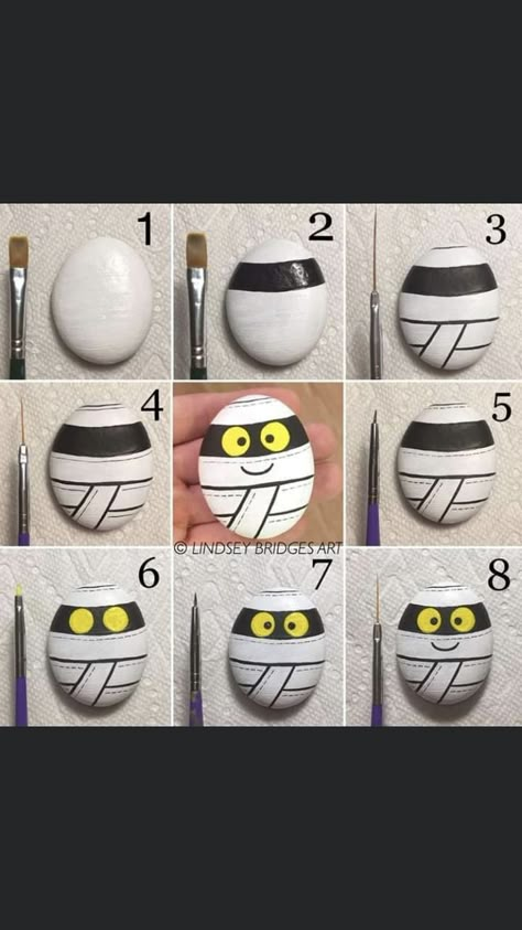 Halloween Painted Rocks, Halloween Rocks, Painted Rocks Kids, Paint Rocks, Painted Rocks Craft, Happy Stones, Painted Rock Ideas, Painted Rocks Diy, Rock Painting Ideas Easy