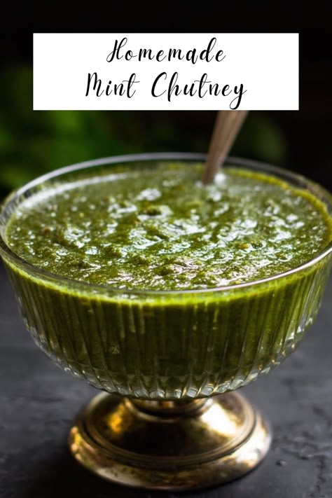 Mint Chutney Indian, Mint Chutney Recipe, Pudina Chutney, Pakistani Foods, Herb Ideas, East Indian Food, Indian Sauces, Curry Masala, Deli Ideas