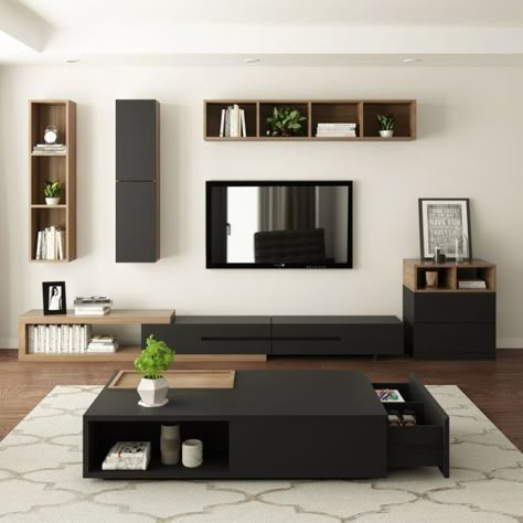 Tv Rack Minimalist, Tv Stand Decor Living Room, Tv Wall Ideas, Sitting Room Design, Tv Rack, Living Room Wall Units, Tv Stand Designs, Minimalist Living Room Design, Wall Tv Unit Design