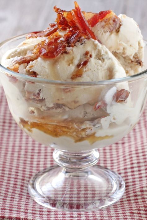 Save the recipe! Maple Ice Cream Recipe, Bacon Ice Cream, Maple Ice Cream, Half And Half Cream, Ice Cream Ingredients, Ice Cream Makers, Iron Chef, Candied Bacon, Maple Bacon