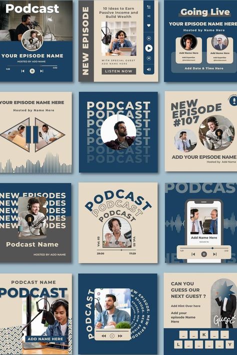 250 Podcast Instagram template | Podcast Canva | Podcaster template | Podcast Podcast Instagram, Instagram Graphic Design, Instagram Design Layout, Social Media Branding Design, Desain Buklet, 타이포그래피 포스터 디자인, Canvas Learning, Instagram Template Design, Instagram Graphic