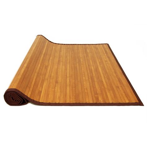 Bamboo rug 3'x6' Wayfair $54.63 Bamboo Rug, Bamboo Mat, Area Rug Pad, Rustic Room, Natural Area Rugs, Bamboo Flooring, Brown Area Rug, Stained Wood, Rug Stain