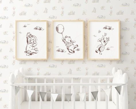 Nursery Decor Weenie The Pooh Nursery, Neutral Winnie The Pooh Nursery, Nursery Ideas Winnie The Pooh, 100 Acre Wood Nursery, Winnie Nursery, Pooh Bear Nursery, Winnie The Pooh Nursery Decor, Piglet And Eeyore, Hollywood House