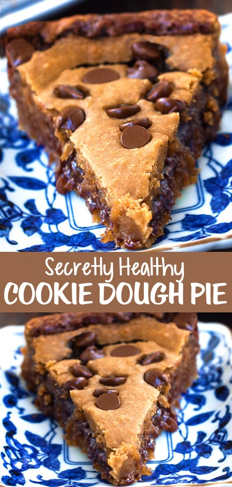 Chocolate Chip Cookie Pie Recipe, Cookie Pie Recipe, Deep Dish Cookie Pie, Deep Dish Cookie, Vegan Dessert Recipe, Chocolate Chip Cookie Pie, Pie Chocolate, Chocolate Covered Katie, Healthy Chocolate Chip