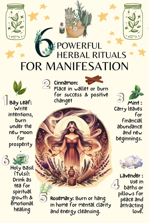 Unlock the untapped potential of herbal magic and harness the power of nature to manifest your deepest desires. In this enlightening article, we dive into 6 potent herbs that can serve as powerful allies on your journey to manifest abundance, success, and joy. Explore the world of herbal rituals and abundance rituals as they hold the keys to your dreams becoming a reality. Herbs For Manifestation Spells, How To Use Herbs, Manifestation Herbs, Herbs For Manifestation, Abundance Herbs, Witch Knowledge, Fairy Spells, Mexico Life, Witchcraft Stuff