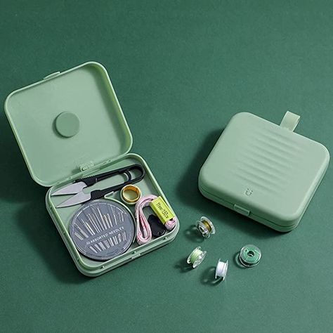 Amazon.com: 【Latest Models】Portable Travel Home Small Magnetic Sewing Box, Mini Kits Storage-Box, Beginners DIY Thread Needle Threader Scissors Kit（Green).Boxes and Quick Fix Kit, 001 Travel Embroidery Kit, Backpack Hacks, Sewing Kit Storage, Travel Embroidery, Creative Sewing Projects, Portable Sewing Kit, Household Necessities, Mini Sewing Kit, Travel Sewing Kit