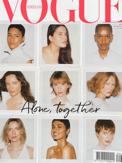 VOGUE Netherlands magazine June 2020 cover ALONE, TOGETHER good condition Cool Vogue Covers, Id Magazine Cover, Vogue Magazine Layout Design, Vogue Graphic Design, Fashion Magazine Cover Ideas, Minimal Magazine Cover, Minimalist Magazine Cover, Magazine Cover Design Creative, Editorial Cover Design