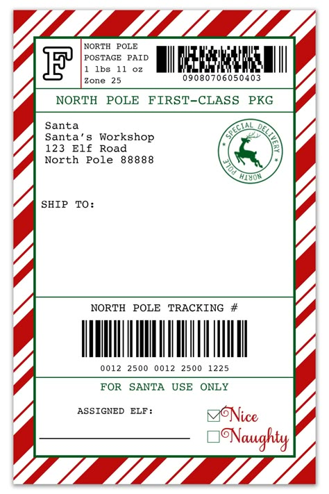 Download this free customizable Elf on the Shelf arrival mailing label. It's customizable so you can add your own child's name and their elf name. It makes such an easy and inexpensive fun Elf on the Shelf arrival idea! Arrival Of The Elf On The Shelf, Elf Return Ideas With Gift, Meeting Elf On The Shelf Ideas, Elf On The Shelf Note Ideas, Elf On The Shelf Ideas Alphabet, Elf On The Shelf Arrival Ideas First Year, Elf On Shelf Arrival Ideas Package, First Day Of The Elf On The Shelf, Elf On The Shelf Warning Letter