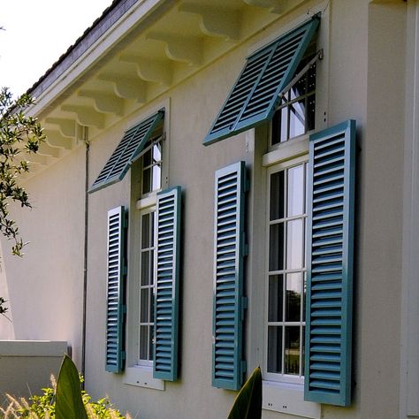 Bahama-3 Outside Shutters, Shutter Styles, Cottage Shutters, Bermuda Shutters, Colonial Shutters, Modern Shutters, Types Of Shutters, Window Shutters Exterior, Bahama Shutters