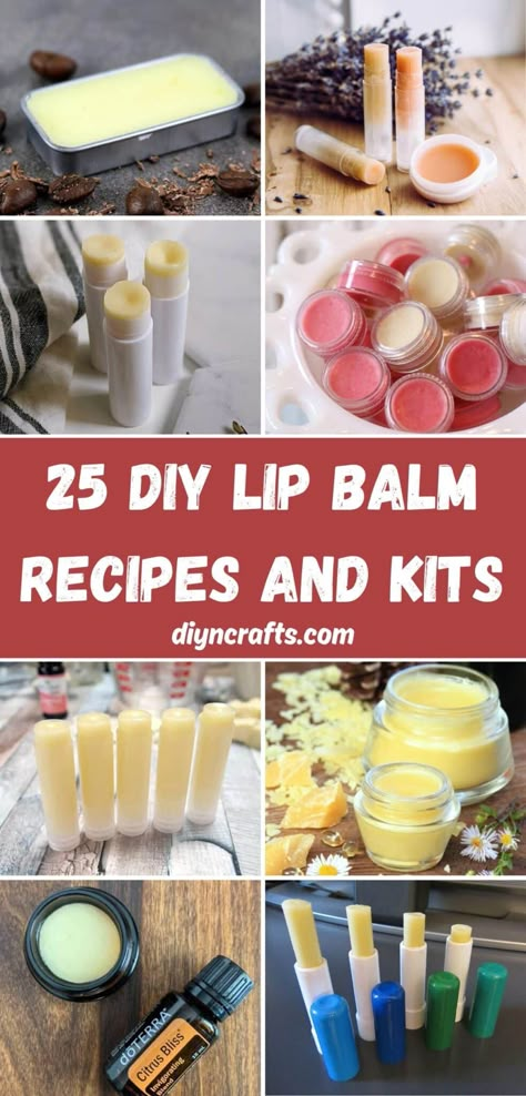 25 DIY Lip Balm Recipes and Kits Chapstick Diy, Chapstick Recipe, Homemade Lip Balm Recipe, Diy Lip Balm Recipes, Lip Balm Recipes, Homemade Lip Balm, Best Lip Balm, Organic Lip Balm, Diy Lip Balm