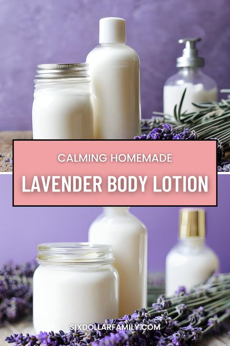 Learn how to make calming homemade lavender body lotion with this easy recipe. Perfect for soothing and moisturizing your skin, this lotion combines natural ingredients with the relaxing scent of lavender. Follow these simple steps to create a luxurious, homemade lotion that leaves your skin feeling soft and rejuvenated. Ideal for anyone looking to add a touch of tranquility to their skincare routine with a DIY solution. Making Your Own Body Lotion, Diy Lavender Lotion Recipe, Organic Body Lotion Recipe, Homemade Lotions And Creams, Easy Lotion Recipe, Diy Natural Lotion Recipe, Homemade Lotion With Coconut Oil, Lotion Diy Recipes, How To Make Body Lotion At Home