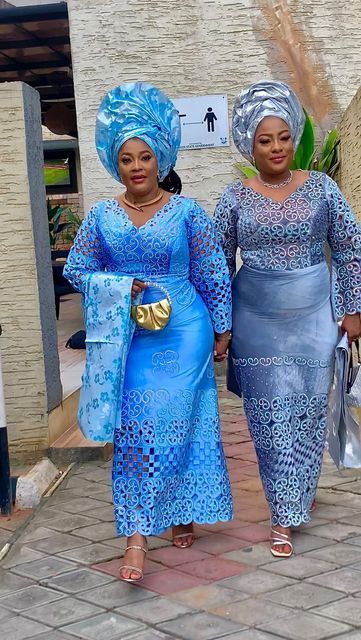 Buba Blouse And Wrapper, Fitted Buba And Iro Lace, Iro Skirt And Blouse Lace Styles, Blouse And Wrapper Lace Styles 2024, Iro Gown Style Lace, African Lace Dresses Nigerian Fashion Classy, Wrapper Blouses Nigeria, Iro And Buba Styles Lace Classy, Iro And Blouse Lace Styles Latest