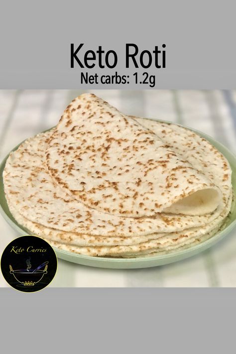 Psyllium Husk Recipe, Keto Flatbread, Coconut Flour Tortillas, Keto Curry, Indian Curries, Keto Tortillas, Coconut Flour Recipes, Roti Recipe, Flour Tortilla