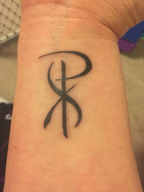 Rose Cross Tattoo, Chi Rho Tattoo, Typewriter Font Tattoo, Monarch Tattoo, Pilot Tattoo, Christian Tattoo Ideas, Faith Tattoos, Cross Tattoo On Wrist, Catholic Tattoos