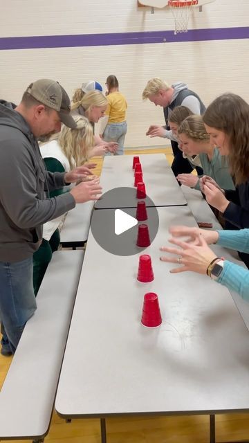 Kimbo- on Instagram: "This cup game was ridiculously fun to watch! Next get together you have- you have got to play it! Save this post for later!" Games For Reunions, Games With Family Ideas, Musical Cups Game, Ping Pong Table Games, Active Adult Party Games, Musical Flip Cup Game, Straw Games For Adults, Flip Cup Games For Adults, Drop Cup Game